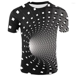 T-shirt da uomo T-shirt divertente da uomo 3D Estate Vertigo Stampata Compressione Ipnotica Maschile Top Camicia Casual Harajuku Manica corta Party Mens Tees