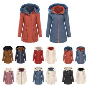 Women's Trench Coats Coat Autumn And Winter Both Sides Can Wear Warm Cotton Padded Long Sleeve Windbreaker Girls Jackets