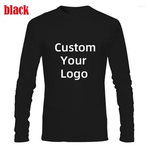 Men's T Shirts Long Sleeve T-shirt Custom Name 3D Printing Customized Sleeved Round Neck Wear Tops Diy