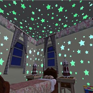 Naklejki ścienne Nocne światło Star Star Naklejki ścienne Lumainous Fluoressent Zdejmowany blask w ciemnym dziecięce dzieci sypialnia Decor 312d