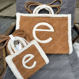 Borse tote in pelle scamosciata Moda WGG Nome congiunto Borsa grande Borsa a tracolla di lusso Teddy Velour Borsa di design di lusso Shopping invernale Portafogli di lana 2 dimensioni