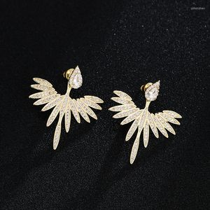 Stud Earrings GMGYQ Arrival Flying Bird Appearance Punk Style 3 Colors Choice For Female Elegant Zirconia Ornament Fancy Gift