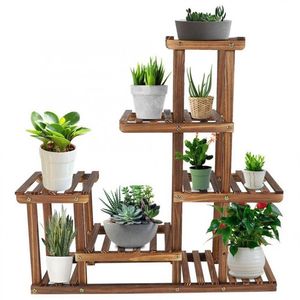 Çok katmanlar çiçek bitki tutucu standı raf ahşap bitki standı balkon bahçesi çiçek bitkisi standı bonsai ekran rafı c0125237c