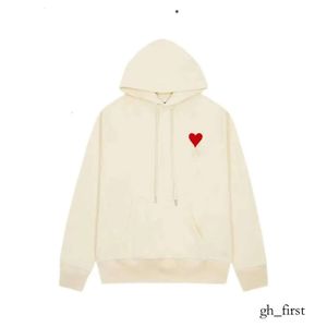 Ami Hoodie Erkek ve Kadın Tasarımcılar Amis Paris Hooded Highs Kaliteli Sweter İşlemeli Kırmızı Aşk Kış Yuvarlak Boyun Jumper Çift Sweatshirts 419