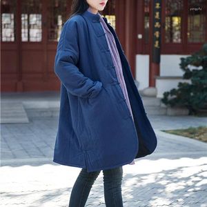 Women's Trench Coats Arrival Female Cotton Linen Parkas Garment Originally Restored Coat Thickened Soft Outwear High Quality Winter Tops