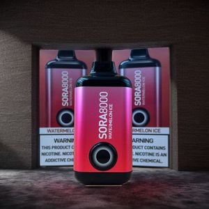 Transporte rápido Europa EUA vape puffUK 7K 8K 9K puffs descartáveis vape caneta SORA 8000 bateria display suco pré-preenchido E-cigarros pod caneta vaper desechable