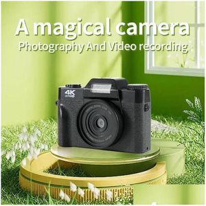Digitalkameror 4K HD Retro Camcorder Focus 48MP Inspelning Kamera Anti-Shake Travel Portable Integrated USB 2.0 Support TF Drop Delive DH9GJ