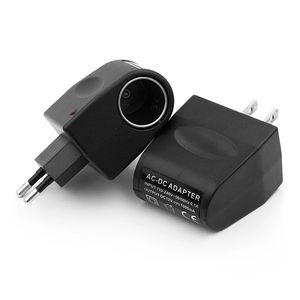 AC -adapter med biluttag Auto Charger EU US Plug 220V AC till 12V DC Användning för bilelektroniska enheter Användning hemma