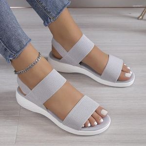 Sandaler 2023 Summer Women Fashion Gladiator Ladies Solid Peep Toe Shoes Outdoor Casual Comfy Female Large Size