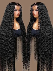 Synthetic Wigs Transparent 13x4 13x6 HD Water Wave Lace Front Wigs For Women Curly Human Hair Wigs Deep Wave Lace Frontal Wigs Pre Plucked 231121