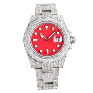 All Diamond Mens Watch Women Automatyczny mechaniczny 3135 Ruch 40 mm zegarek z diamentem stalowy bransoletka Sapphire Waterproof Watch Business Watch Luksusowa para