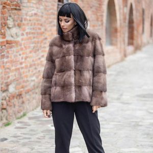 Pêlo 100% natural casaco de pêlo de pele de inverno Luxo Real Mink Fur Coat for Women Genuine Mink Fur Ladies Jackets Oversize 2021 Nova chegada
