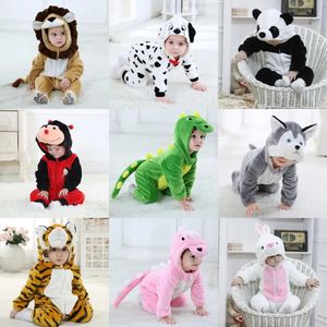 Pajamas Umorden Infant Toddler Rabbit Dog Lion Tiger Dinosaur Costumes Baby Boys Girls Kigurumi Cartoon Animal Romper Halloween Purim 231122