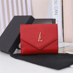 أزياء Womens Real Zipper Designers Short Wallets Mens Womens Fold in Grain de Poudre بطاقة الائتمان الجلدية المنقوشة Holde310O