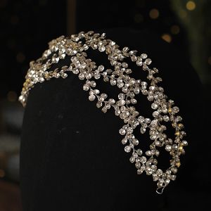 Joyería para el cabello de boda Diadema plateada Accesorios para el cabello reticulares de boda Tiara nupcial con diamantes de imitación completos Diadema Peine para el cabello Horquilla Joyería para el cabello de boda 231121