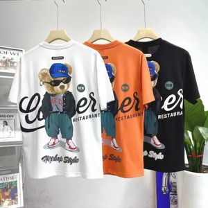 Mens Tshirts Summer Shirt Fashion Korean Harajuku Print Half Hleeves Ops Ees Streetwear Rend Clothing Cotton Shirts 230421