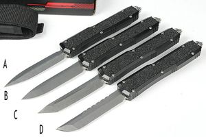 Specialerbjudande M7678 MT Auto Tactical Knife D2 Steel Stone Wash Black AVIATION ALUMINIUM HANDLING utomhus EDC Pocket Knives med nylonpåse och reparationsverktyg.