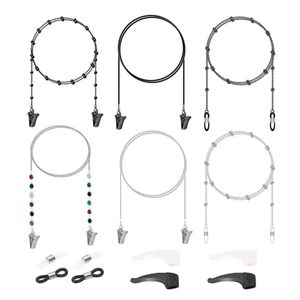 Eyeglasses chains Drop Eyeglass Chains for Women with Clips Fashion Beaded Necklace Holder Mask Lanyard Around Neck Sunglass Cords 231121