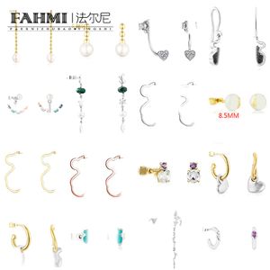 Fahmi Orecchini semplici e carini con nappa, orsetto di perle, a forma di cuore, argento, oro rosa. Regali speciali per mamma, moglie, amante dei bambini, amici