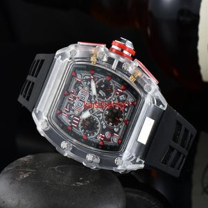 Fashion Style Luxury Sport Quartz Business Transparent Silicone Watch Man Calendário Modelos de Data de Wristwatch Brand New2616