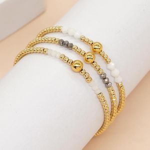 Strand Go2boho Crystal Bead Bracelets for Women Fashion Prezent Gold Gold Splated Friendship Regulowane biżuteria