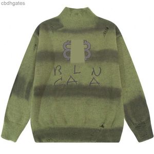 Wysokiej jakości projektant swetra Balencaiiga Zniszczony swetry Prawidłowa jakość moda marka Paris B klasyczny angielski sweter z długim rękawem Autumn wszechstronny hi UD8S