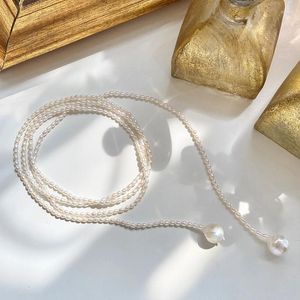 Ciondoli Baroccoonly Perla barocca d'acqua dolce naturale Collana super lunga Stile retrò Temperamento elegante Catena per maglione per regalo donna N5