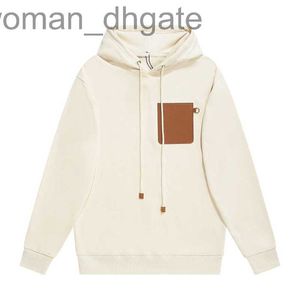 Felpe con cappuccio da uomo Felpe Designer This W autunno e inverno nuovo stile petto in pelle maglione con cappuccio tasca finta per cappelli da uomo e da donna beige nero NO92