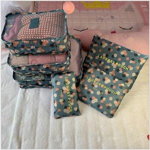 Duffelväskor Travel Packing Muber 6st/Set Fashion Waterproof Large Capacity Clothing sortering Organisera väskan Moving Bagage
