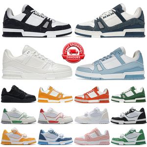 designer shoes virgil trainer men women Platform Black White Navy Blue Orange Yellow Red Green Pink Brown mens tennis sneakers outdoor trainers