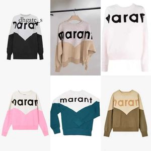 Mulheres designer hoodie isabel marant moletom designer solto pulôver com capuz nova tendência de moda diária casual carta impressão magro em torno do pescoço versátil