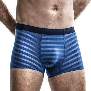 Underbyxor Herrkläder Ice Silk Summer Thin Boxer Shorts Icke-Marked Modal Convex Pouch Pants Bitabable Fashion