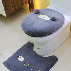 Toilet Seat Covers Toilet Mat Set Comfortable Soft Bathroom Toilet Seat Covers Close stool Washable Warmer Cushion Home Decoration Accessories 231122