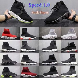 upp Balenciagas män kvinnor lyx Balencigas designer tränare sock 10 hastighet spetslöpare skor avslappnade sneakers löpare tränare sneakers modestrumpor svart pla