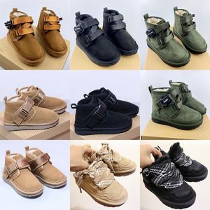 Super Mini Kids Boots Top Luxury Designer Boots Winter Warm Warm Children Boys Boys Fashion Ongle Boots Classic Girls Platform