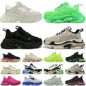 2024 Beste Qualität Triple S Herren Damen Designer Freizeitschuhe Plateau Sneakers Klare Sohle Schwarz Weiß Grau Rot Rosa Blau Royal Neon Green Herren Trainer Tennis