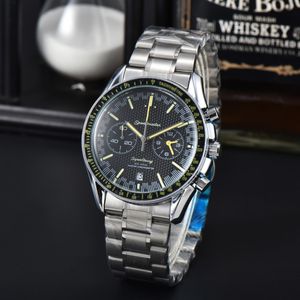 Omeg män tittar 2023 2024 Ny herrklocka i full skala Working Watch High Quartz Quality Top Luxury Movement Watches Brand Timepiece Rubber Rostfritt Steel Band Men's 04