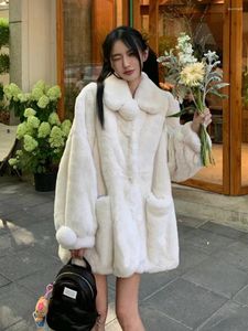 Women's Fur Snowball Mink Imitation Coat Female Young Section Environmentally Friendly Hair Winter