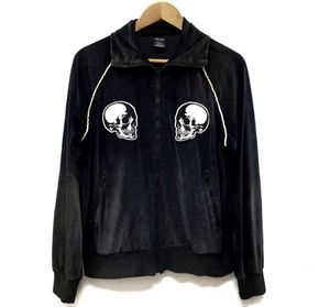 Men's Jackets Nine FLA Number 04 Velour Skull Embroidery Zipper Jacket Set