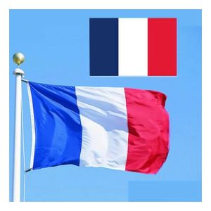 Banner Flags 90X150Cm France Flag Polyester Printed European With 2 Brass Grommets For Hanging French National And Drop Delivery Hom Dhqea