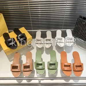 Designer baguete sandálias de couro preto chinelos femininos slides planos sapatos de borracha sapato de verão de moda com caixa