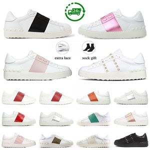 2024 Buty designerskie Flat Open Sneakers Top Qualit Casual Shoes Platforma Czarna biała pomarańczowy niebieski denim niebieski dla męskich kobiet luksusowy gumowe mokasyny trener