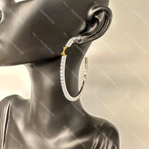 Chic Triumphal Hoop örhängen kvinnor guld diamant silver studs zirkon kristall gyllene örondroppar