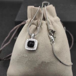 Dy Brand Jewelry Gift Designer Fashion Diamond Luxury Pendant Necklace For Men and Women Multi Color 925 Sterling Silver Square Cross Necklace
