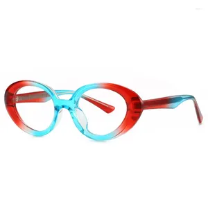 Solglasögon mode oval ramfärg matchande 5019 personlighet ins vindblå glasögon