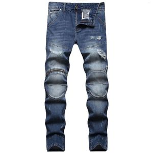 Jeans da uomo Moda Classic High-End Vintage Patchwork Casual Comfort Pantaloni piccoli di alta qualità