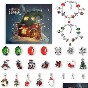 Party Favor Christmas Advent Calendar Blind Box For Diy Bracelet Countdown 24 Days Surprise Gift Drop Delivery Home Garden Festive Sup Otrpv