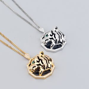 silver gold fine chain tiger diamond Pendants long necklaces for women men trendy Luxury designer jewelry Party Christmas Wedding gifts girls Engagement cool sale