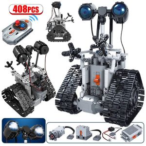 Modellbausätze 408PCS Kreativer technischer RC-Roboter Elektrische Bausteine Stadt Fernbedienung Intelligente Robotersteine Kinder Weihnachtsgeschenk 231123
