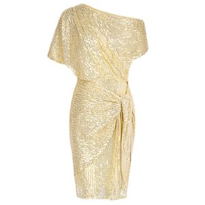 Grundläggande avslappnade klänningar Grace Karin Womens Sequin Midi Dress Oneshoulder Sparkly Glitter Off Shoulder Ruched BodyCon Party Night Out Club A30 231123